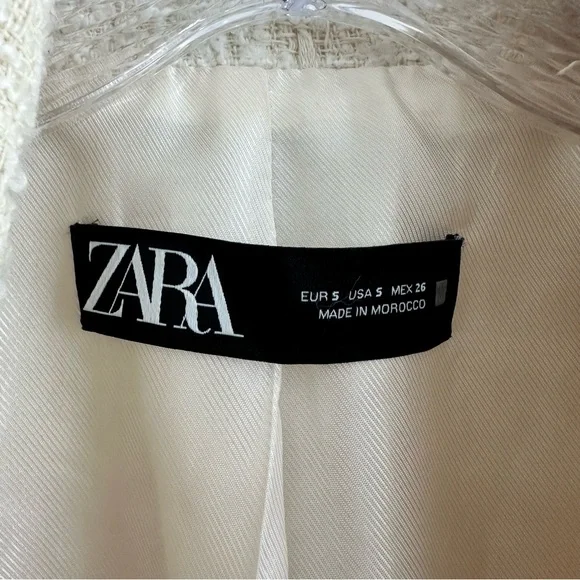 Zara Cream Tweed Double-Breasted Blazer Blogger Favorite Size: S - Picture 7 of 16